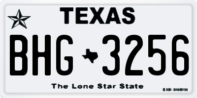 TX license plate BHG3256