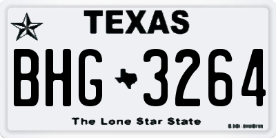 TX license plate BHG3264