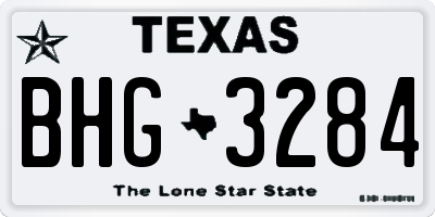 TX license plate BHG3284
