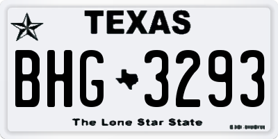 TX license plate BHG3293