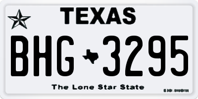 TX license plate BHG3295