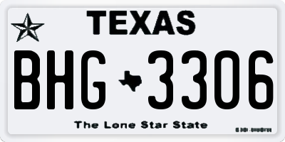 TX license plate BHG3306