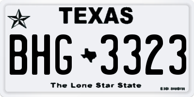 TX license plate BHG3323