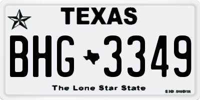 TX license plate BHG3349