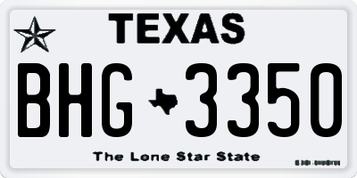 TX license plate BHG3350