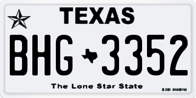 TX license plate BHG3352