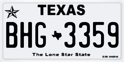 TX license plate BHG3359