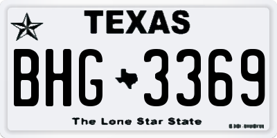 TX license plate BHG3369