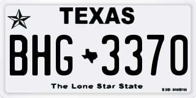 TX license plate BHG3370