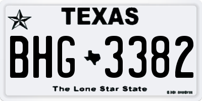 TX license plate BHG3382