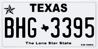 TX license plate BHG3395