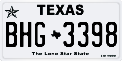 TX license plate BHG3398