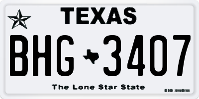 TX license plate BHG3407