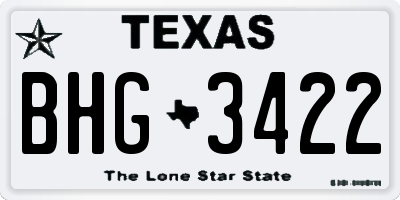TX license plate BHG3422
