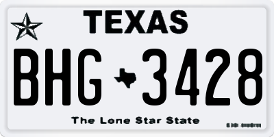 TX license plate BHG3428