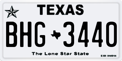 TX license plate BHG3440