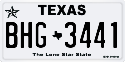 TX license plate BHG3441