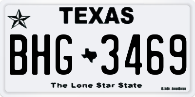 TX license plate BHG3469