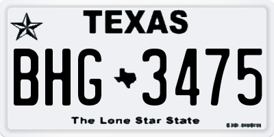 TX license plate BHG3475