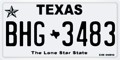 TX license plate BHG3483