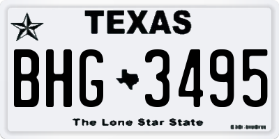 TX license plate BHG3495