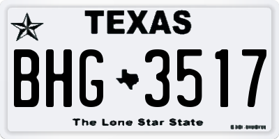 TX license plate BHG3517
