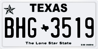 TX license plate BHG3519