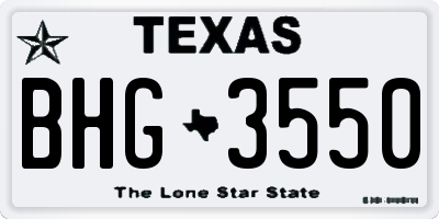 TX license plate BHG3550