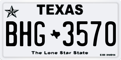 TX license plate BHG3570