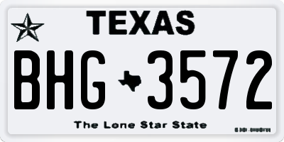TX license plate BHG3572