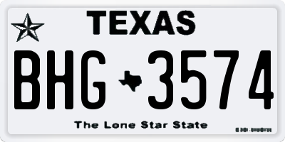 TX license plate BHG3574
