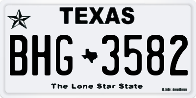 TX license plate BHG3582