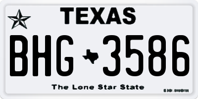 TX license plate BHG3586