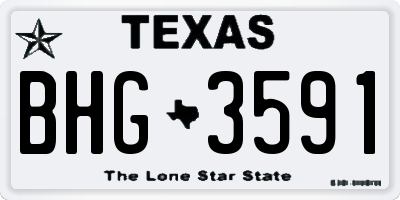 TX license plate BHG3591