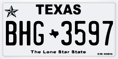 TX license plate BHG3597
