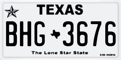 TX license plate BHG3676