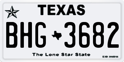 TX license plate BHG3682