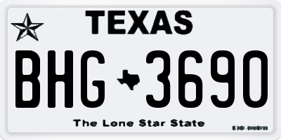 TX license plate BHG3690