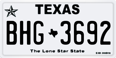 TX license plate BHG3692