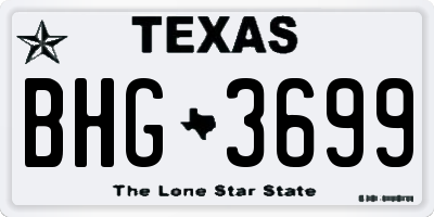 TX license plate BHG3699