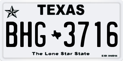 TX license plate BHG3716
