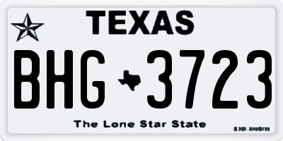 TX license plate BHG3723