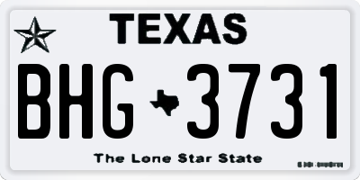 TX license plate BHG3731