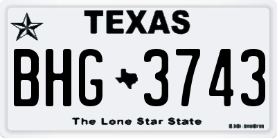 TX license plate BHG3743