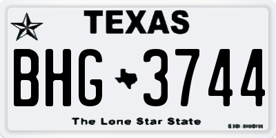 TX license plate BHG3744