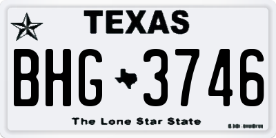 TX license plate BHG3746