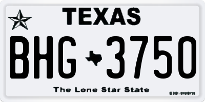 TX license plate BHG3750