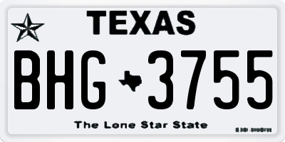 TX license plate BHG3755