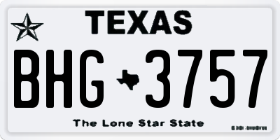 TX license plate BHG3757