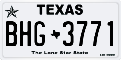 TX license plate BHG3771